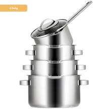 Sola Pearl Pfannenset – Edelstahl – Stieltopf ø 16, 18, 20 cm &amp; Stielkasserolle ø 16 cm – Induktionsgeeignet – 4-teilig