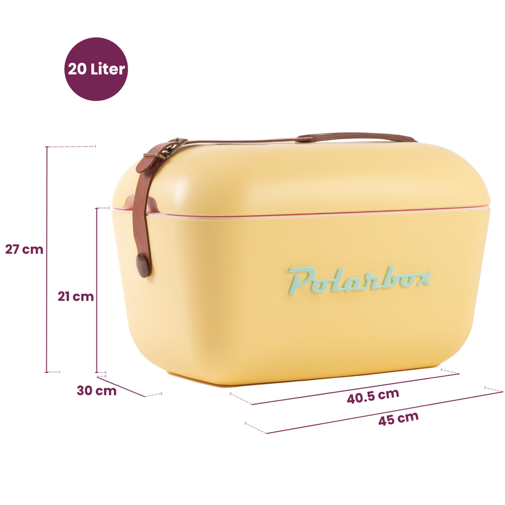 Polarbox Kühlbox mit Schultergurt - Gelb Cyan - 20 Liter