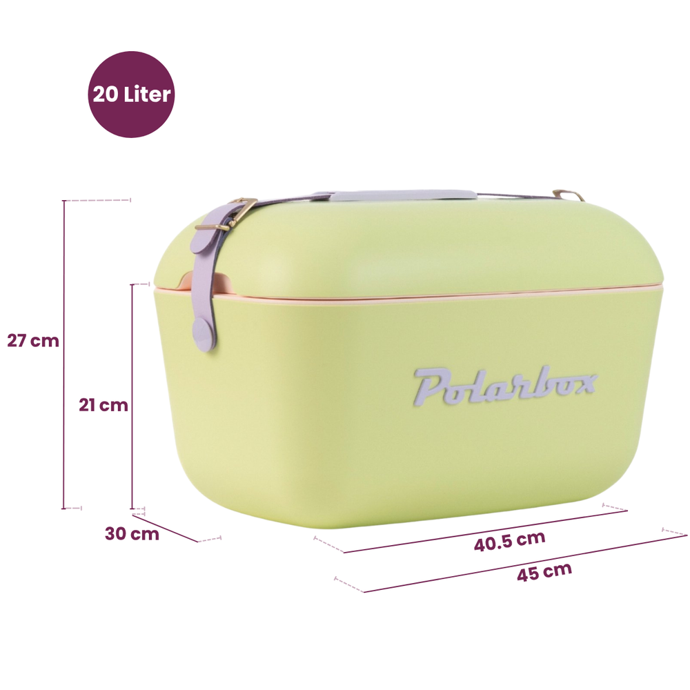 Polarbox Kühlbox mit Schultergurt - Lime Lilac - 20 Liter