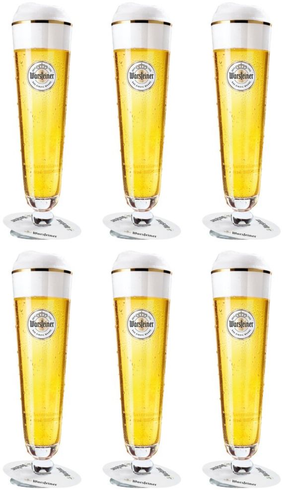 Warsteiner Biergläser mit Fuß 400 ml - 6 Stück