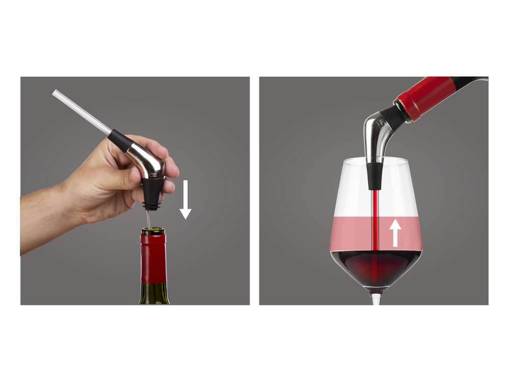 Vacu Vin Weinausgießer Slow Wine Pourer - Silber