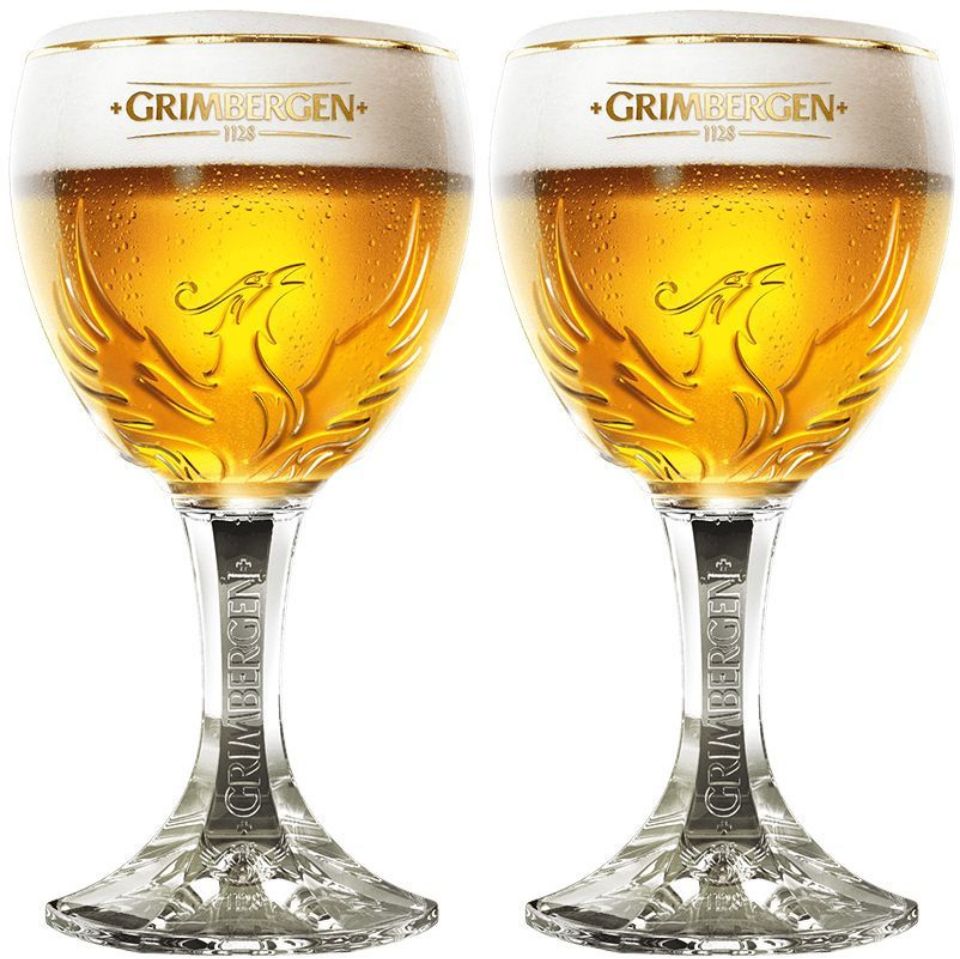 Grimbergen Bierglas mit Fuß 330 ml - 2 Stück