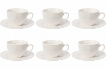 Cookinglife Kaffeetasse und Untertasse Siaki New Bone - Porzellan - 240 ml - 6 Stück