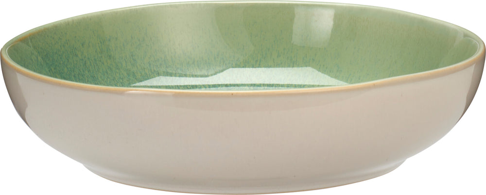 Cookinglife Tiefe Teller / Pastateller, Serene Green, Ø 23 cm – Steingut – 4 Stück