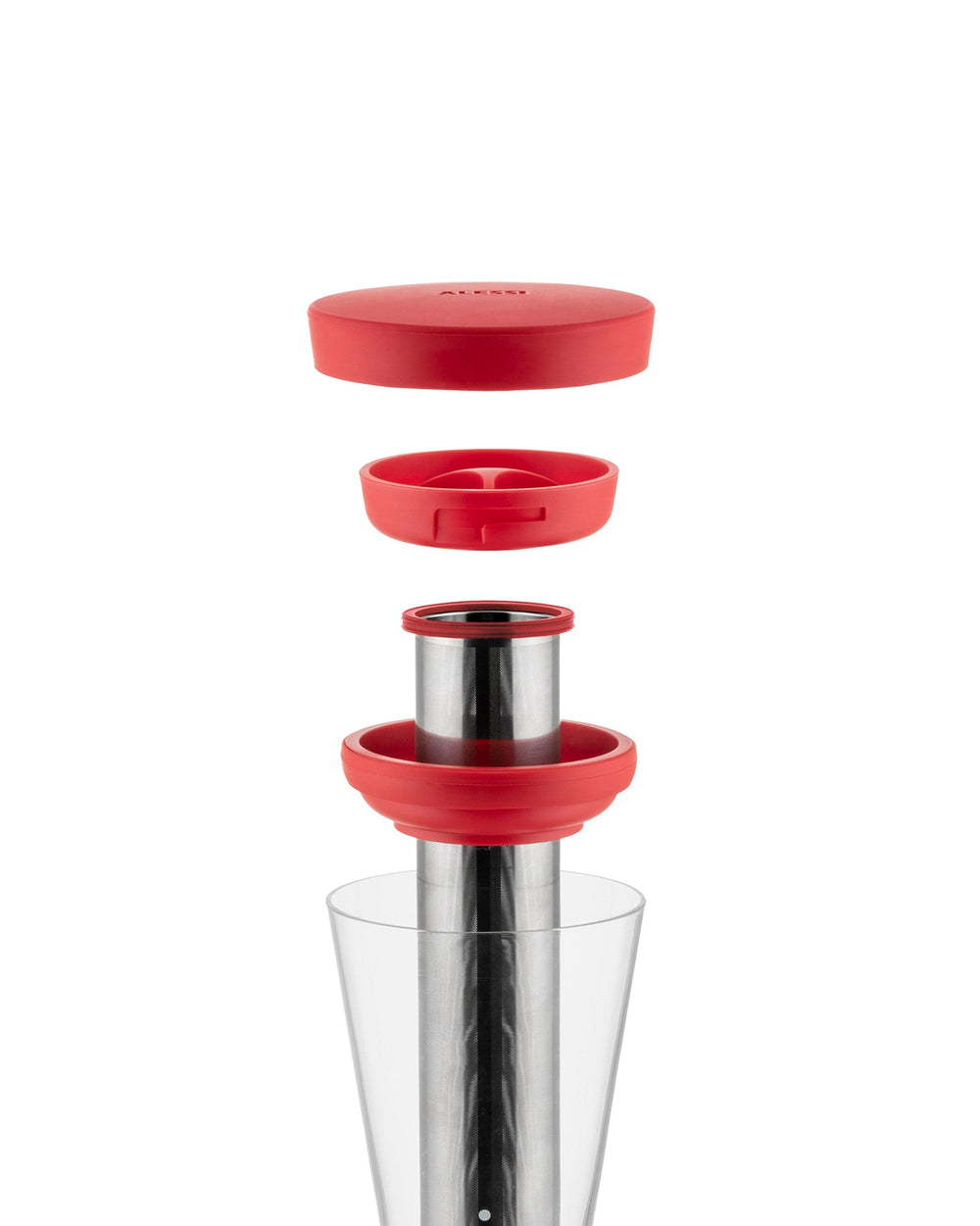 Alessi Kaffeekanne Mazagran - GIA31 R - Rot - 900 ml - von Giulio Lacchetti