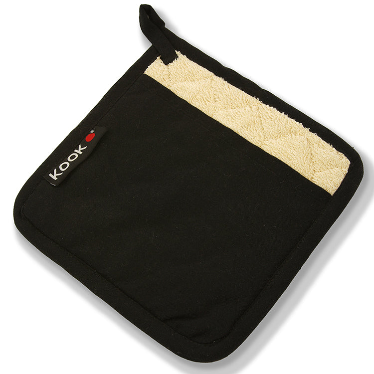 KOOK Topflappen Uni Schwarz 21 x 21 cm