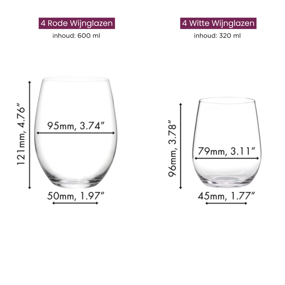 Riedel Weingläser Set O Wine - 620 ml - Zahle 6 und bekomme 8