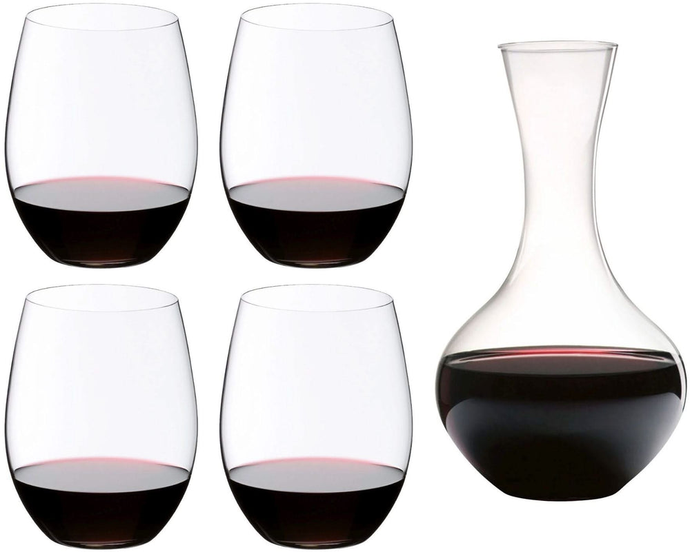 Riedel Rotweinglas-Set O Wine – 4-teilig mit Syrah-Dekanter