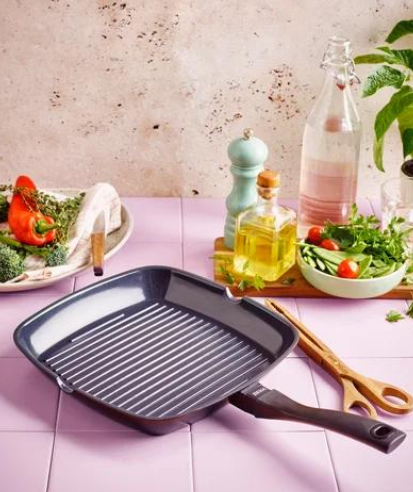 Beka Grillpfanne Energy R mit keramischer Antihaftbeschichtung 28 x 28 cm - geeignet für alle Wärmequellen