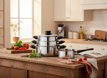 Cookinglife Kochgeschirr Set RVS / Schwarz 4-teilig