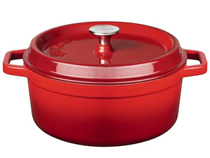 Sola Bräter mit Deckel Rot - ø 28 cm / 5 liter - Emaillierte Antihaftbeschichtung