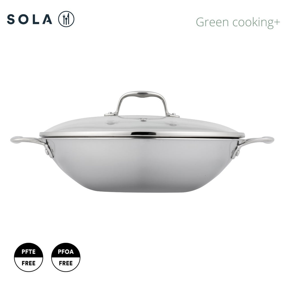 Sola Wokpan met deksel Green Cooking - ø 32 cm