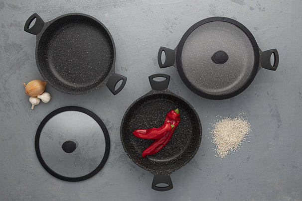 Sola Fair Cooking Schwarzer Kochtopf mit Deckel - ø 28 cm