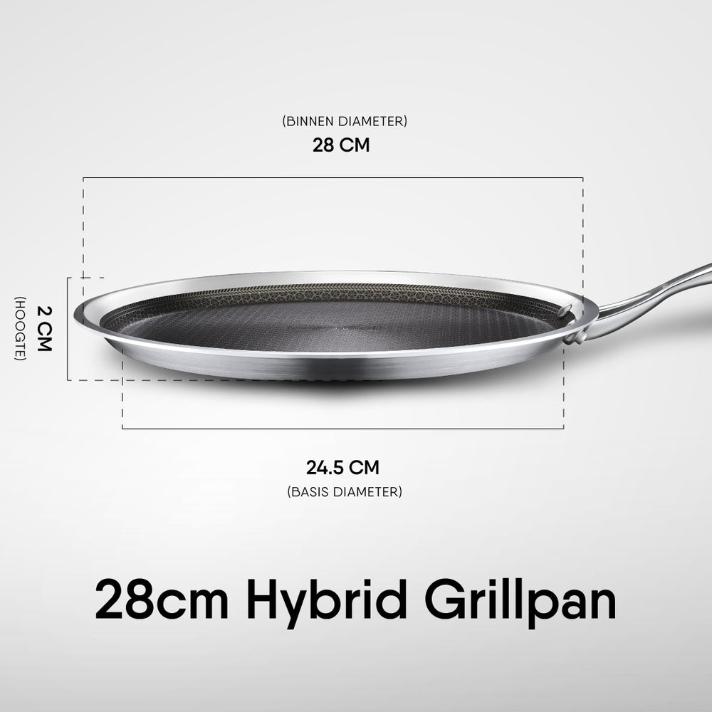 Stahl Cookware Pfannkuchenpfanne Grillpfanne Hybrid - 28 cm