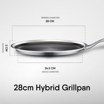 Stahl Cookware Pfannkuchenpfanne Grillpfanne Hybrid - 28 cm