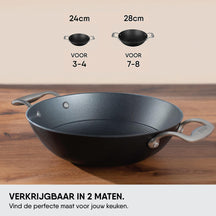 Stahl Cookware Wokpfanne Gusseisen Leicht – 24 cm – Auch für Induktion geeignet