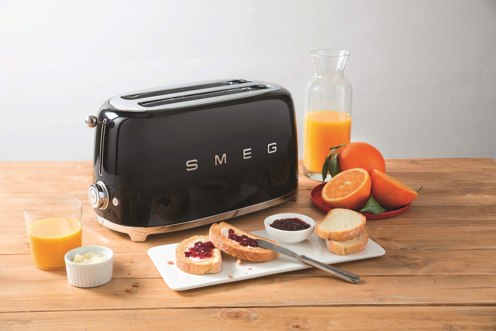 SMEG Toaster XL – 2 lange Schlitze – Schwarz – TSF02BLEU