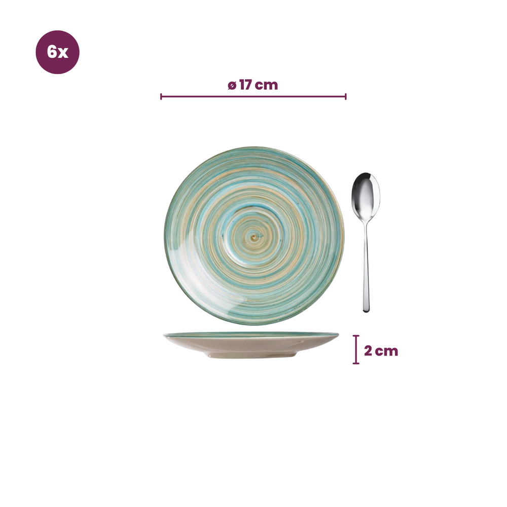 Cosy & Trendy Kaffeeteller Turbolino Blau ø 17 cm - 6 Stück