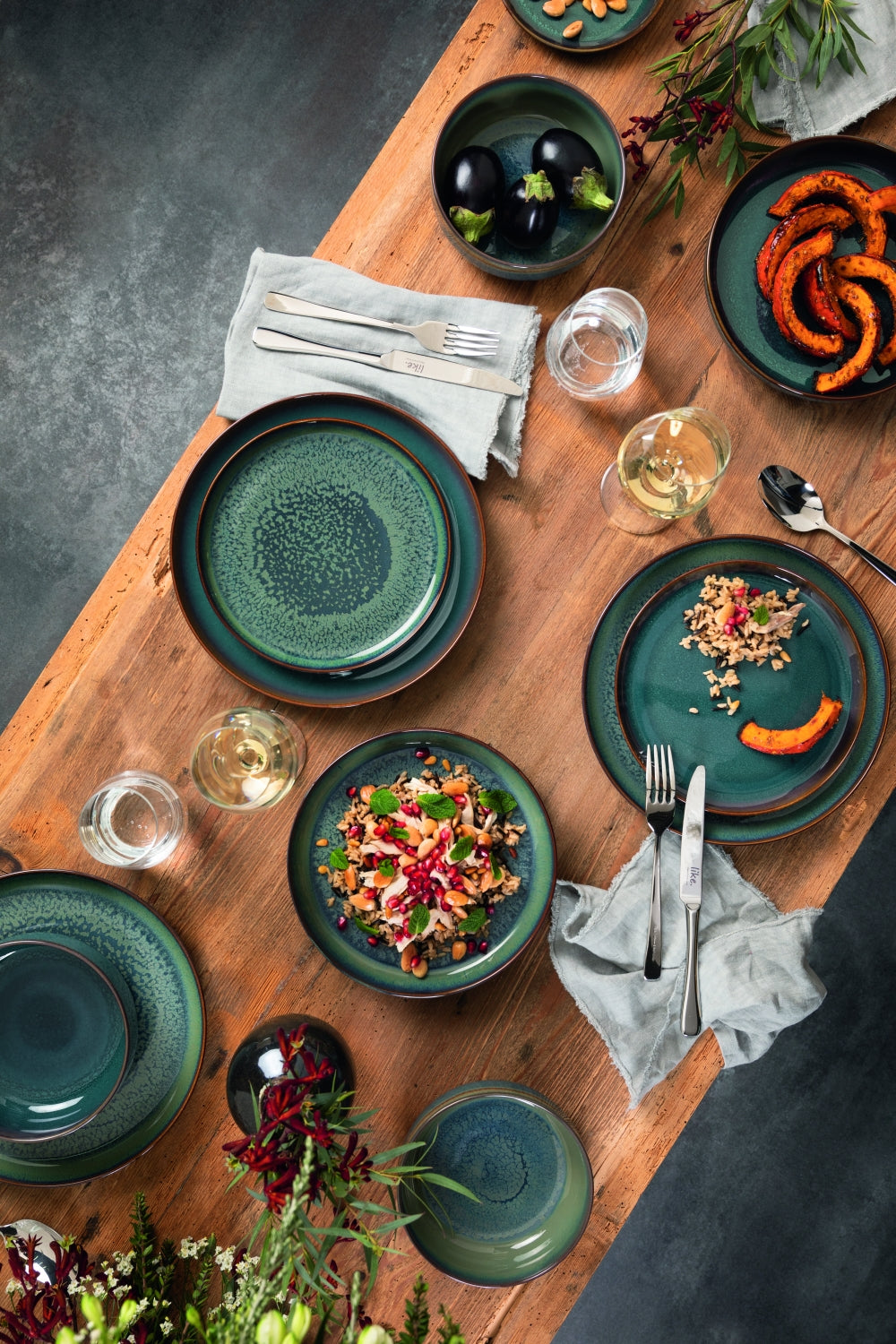 Villeroy & Boch Geschirrset Crafted - Breeze Grau Grün - 6-teilig / 2 Personen