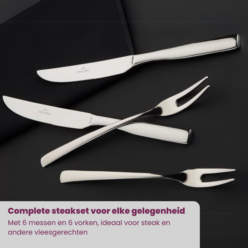 Villeroy & Boch Steakset Piemont - 12-teilig