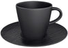 Villeroy & Boch Kaffeetasse und Untertasse Manufacture Rock - Schwarz - 160 ml