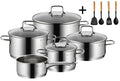 WMF Kochgeschirr Set Astoria - 5-teilig - Inklusive GRATIS Cookinglife Kochgeschirr Set - Kochtöpfe ø 16, 20, 24 und 28 cm sowie Stielkasserolle ø 14 cm