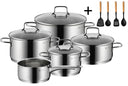 WMF Kochgeschirr Set Astoria - 5-teilig - Inklusive GRATIS Cookinglife Kochgeschirr Set - Kochtöpfe ø 16, 20, 24 und 28 cm sowie Stielkasserolle ø 14 cm
