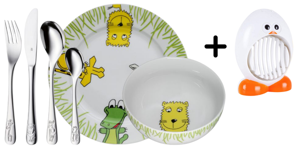 WMF Kinderbesteck Safari 6-teilig - Inklusive Frei Cookinglife Eierschneider Küken