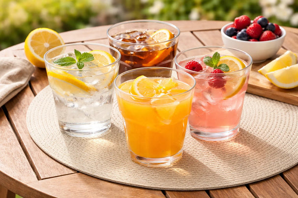 Cookinglife Kunststoff-Wassergläser, stapelbar – CampVibe – Outdoor – Unzerbrechlich – 275 ml – 4er-Set