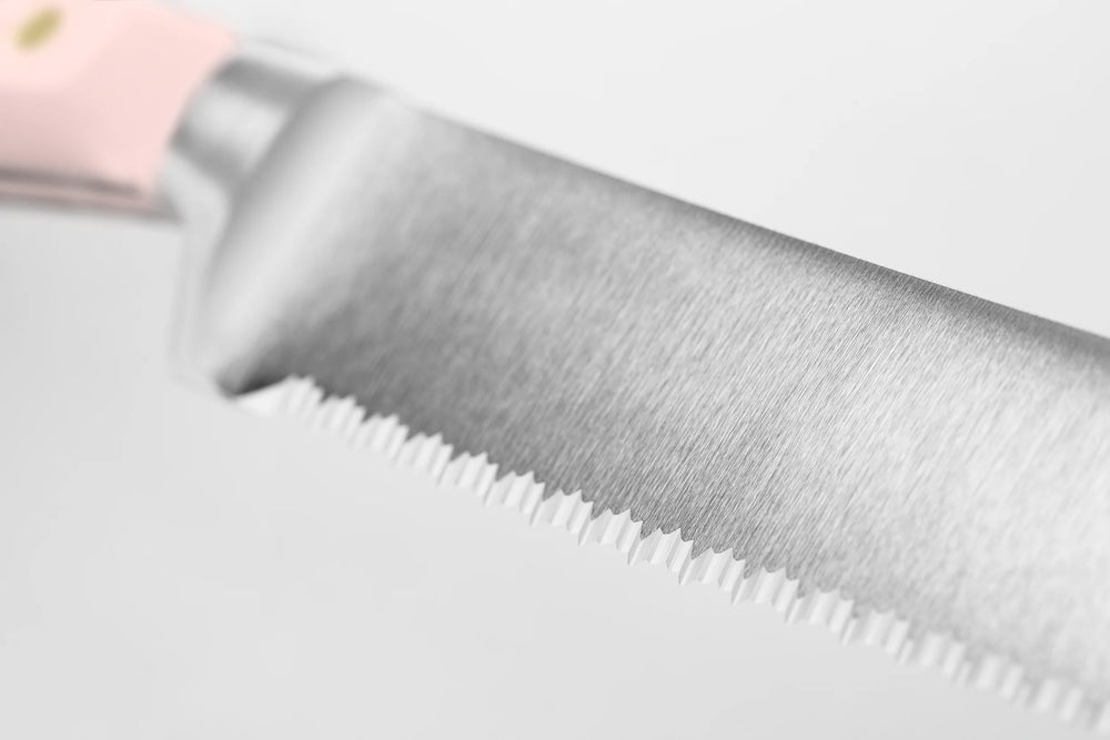 Wusthof Messerset Classic Kochmesser Santokumes Brotmesser Officemes - Pinkes Himalaya Salz 4-teilig