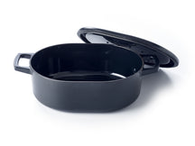 Alva Bräter - Dutch Oven - Oval - Nori - 31 x 21 cm - emaillierte Antihaftbeschichtung + Gratis Ledergriffe 