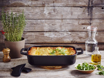 Alva Bratreine - Ofengericht - Nori - Gusseisen 30 x 20 cm - emaillierte Antihaftbeschichtung + Gratis Ledergriffe