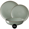 ASA Selection Geschirrset Saisons - Eucalyptus - 18-teilig / 6 Personen - 6 Speiseteller, 6 Schalen und 6 Frühstücksteller