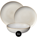 ASA Selection Geschirrset Saisons - Sand - 18-teilig / 6 Personen - 6 Speiseteller, 6 Frühstücksteller und 6 Schalen