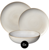 ASA Selection Geschirrset Saisons - Sand - 18-teilig / 6 Personen - 6 Speiseteller, 6 Frühstücksteller und 6 Schalen