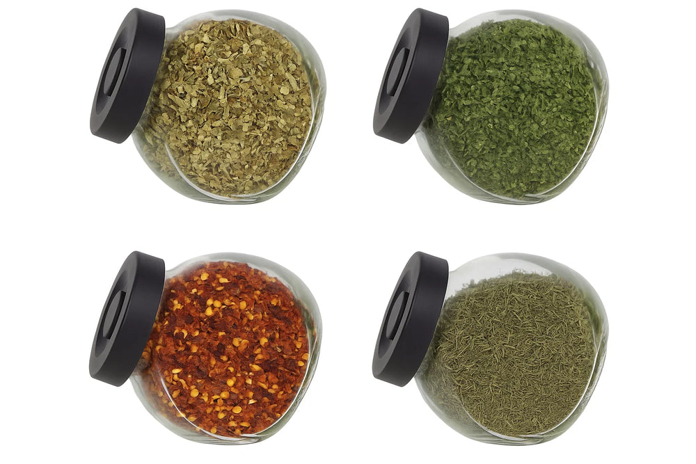 Cookinglife Gewürzgläser Schwarz 175 ml - 4 Stück