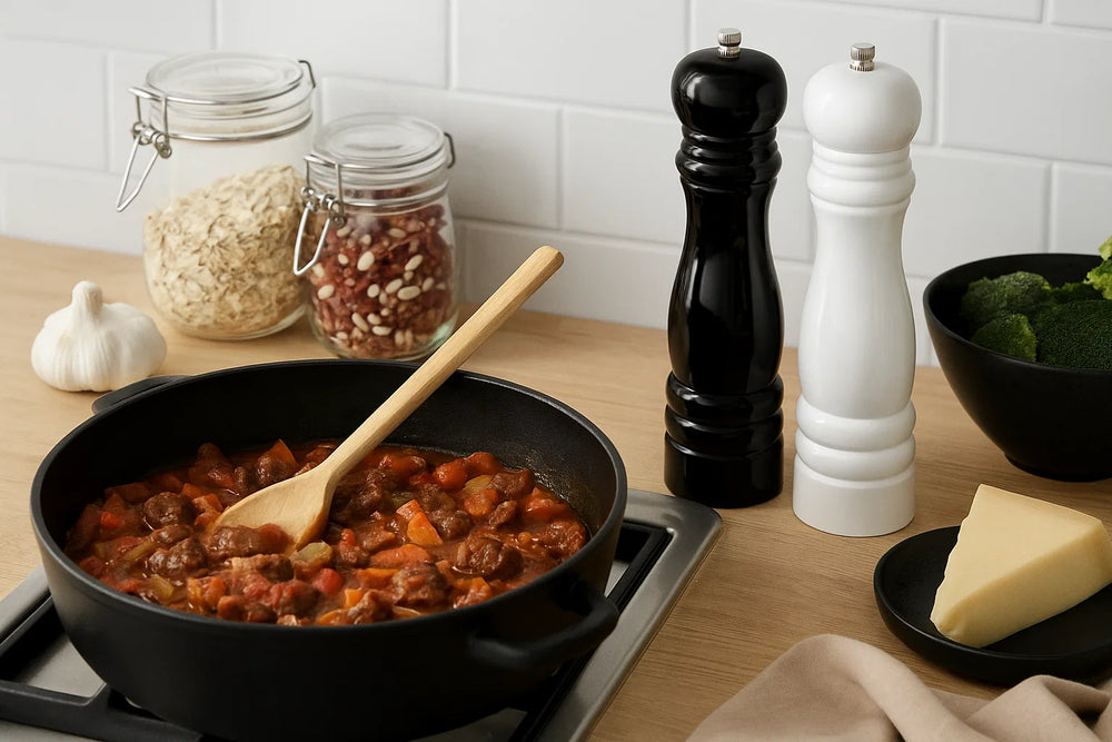 Cookinglife Salzmühle Rocca Weiß Glänzend - Keramik Mahlwerk - 21,5 cm