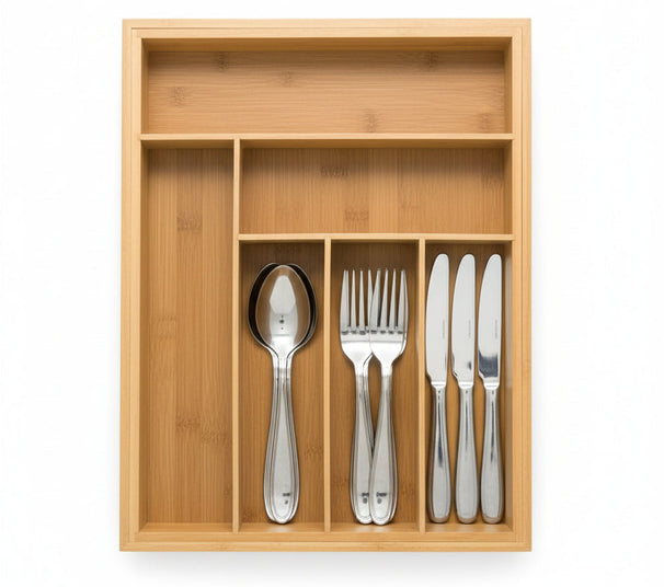  Cookinglife Besteckeinsatz - Bambus - ausziehbar - 28x34x5cm / 45x34x5cm