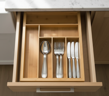  Cookinglife Besteckeinsatz - Bambus - ausziehbar - 28x34x5cm / 45x34x5cm