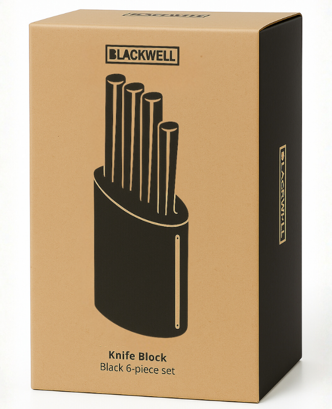Blackwell Messerblock - Kochmesser, Brotmesser, Fleischmesser, Officemesser & Schälmesser 6-teilig