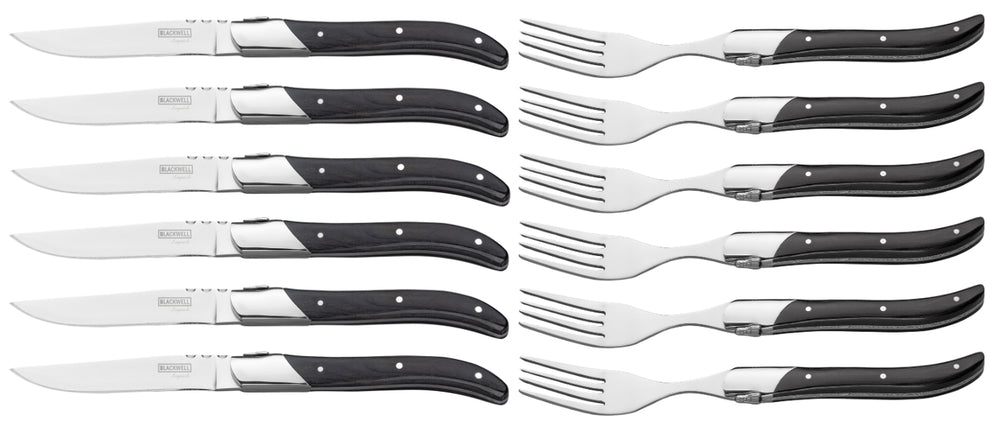 Blackwell Steakbesteck Laguiole - Steakmesser & Steakgabeln - Pakkaholz- 12 Stück