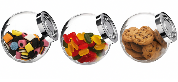 Bormioli Rocco Bonbonglas / Vorratsglas Pandora - ø 18 cm / 2 Liter - 3er-Pack