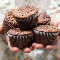 Schokoladenmuffins mit Banane