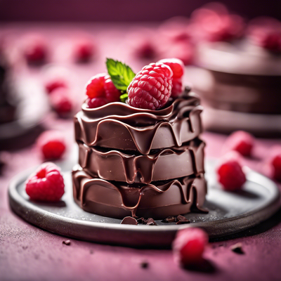 Schokoladenkuchen mit Himbeeren