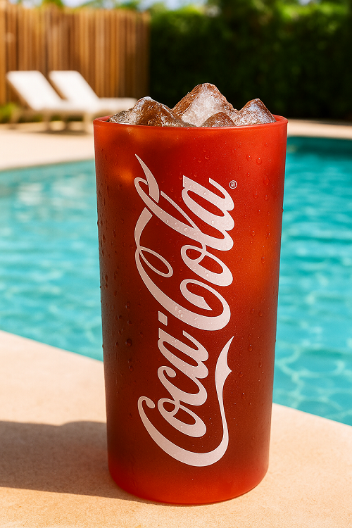 Coca Cola Gläser - Longdrinkgläser - Erfrischungsgetränkgläser - Rot 270 ml - 4 Stück