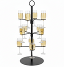 Cookinglife Cocktailbaum für 12 Gläser – Cocktailbaum & Etagere – Gläserständer, Servierturm – Schwarz