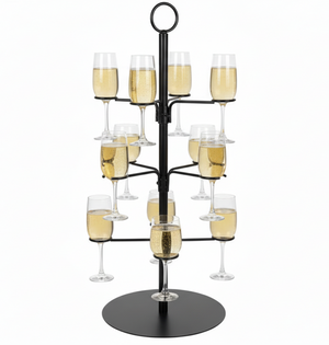Cookinglife Cocktailbaum für 12 Gläser – Cocktailbaum & Etagere – Gläserständer, Servierturm – Schwarz