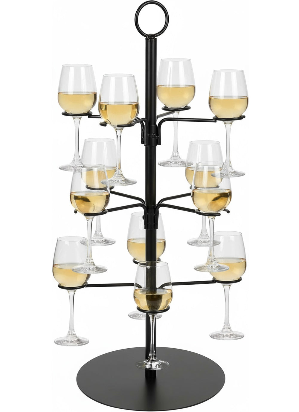 Cookinglife Cocktailbaum für 12 Gläser – Cocktailbaum & Etagere – Gläserständer, Servierturm – Schwarz