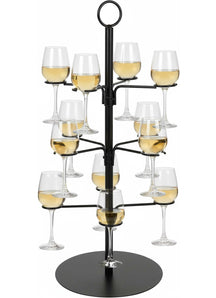Cookinglife Cocktailbaum für 12 Gläser – Cocktailbaum & Etagere – Gläserständer, Servierturm – Schwarz