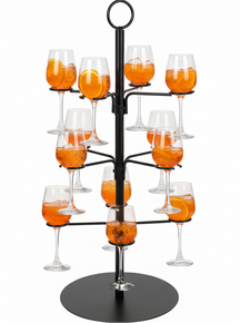 Cookinglife Cocktailbaum für 12 Gläser – Cocktailbaum & Etagere – Gläserständer, Servierturm – Schwarz